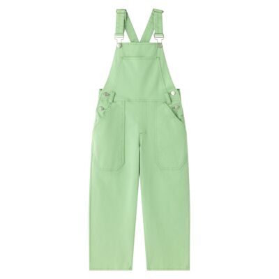 Long green dungarees for girls