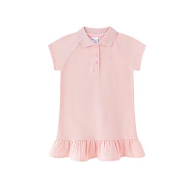 Polo dress with ruffle hem