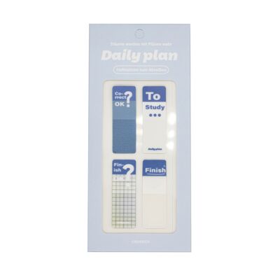 Daily Plan Blau | Tearable Index Tabs | sticky notes | Haftnotizen zum Abreißen | Post it | book annotiation kit | Page marker | Klebezettel