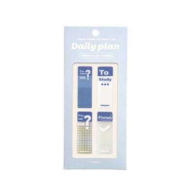 Daily Plan Blue | Tearable Index Tabs | sticky notes | Tear off sticky notes | Post it | book annotation kit | Page marker | Sticky notes