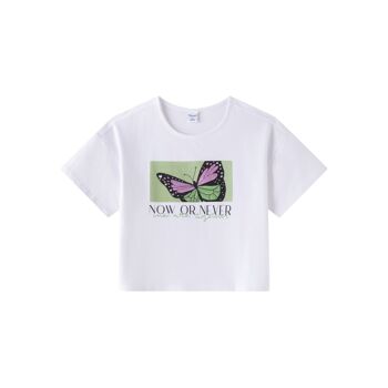 T-shirt fille avec papillon 1