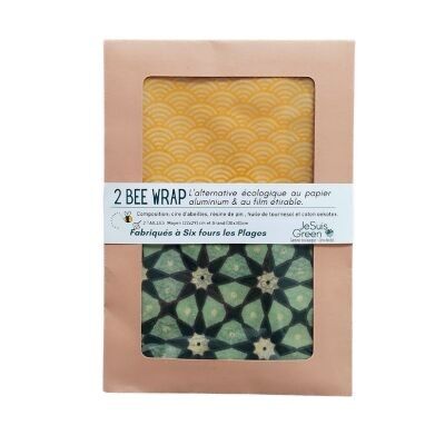 Bee Wrap 2 sizes - reusable packaging / zero waste / beeswax / ecological