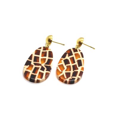 Vintage Earrings in Cellulose Acetate & Stainless Steel