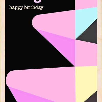 Carte postale en bois FILLE Carte d’anniversaire