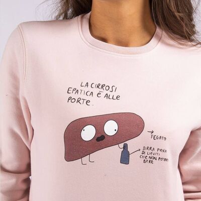 Crew Neck Sweatshirt "Liver"__XS / Rosa