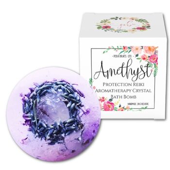 Bombe de bain d'aromathérapie en cristal d'améthyste VEGAN 2