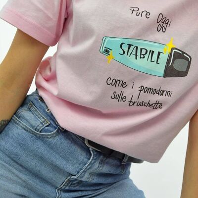 T-Shirt "Stable"__S / Rosa Chiaro