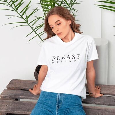 T-Shirt "Please Molly"__XS / Bianco
