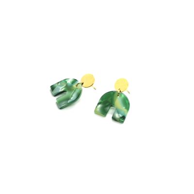 Pendientes Nina Mini Verdes de Acetato de Celulosa y Acero Inoxidable