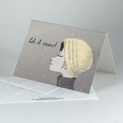 100 cartoline di Natale riciclate con busta: Lascia che nevichi!