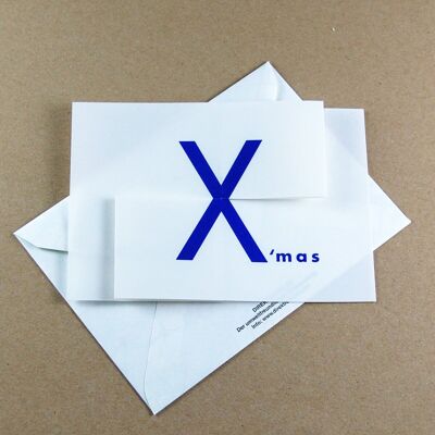 5 Christmas cards with direct recycling envelopes: merrY X'mas