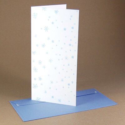 10 Christmas cards with envelopes: snowflakes