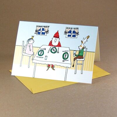 10 Christmas cards with envelopes: Christmas dinner