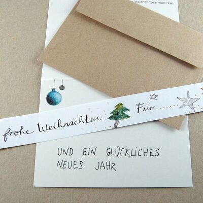 10 recycled Christmas cards with envelope and banderole