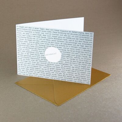 Lot de 100 cartes de Noël avec enveloppes dorées : STILLE