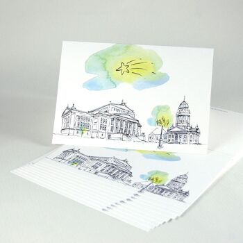 10 cartes de Noël berlinoises avec enveloppes : Gendarmenmarkt 1