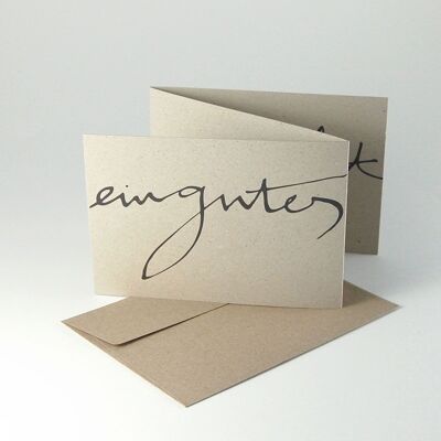 10 gray cardboard Leporellos for New Year with envelopes