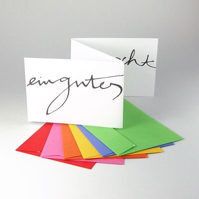 12 New Year's leaflets with colored envelopes: wishing you a happy new year