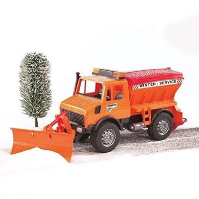 Bruder - 02572 - MB-Unimog truck - snow plow, salt spreader