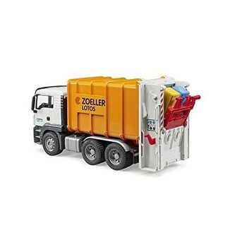 Bruder - 03762 - Camion poubelle MAN TGS orange avec 2 poubelles 4