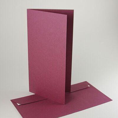 10 cartes pliées couleur mûre avec enveloppes