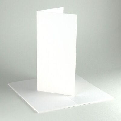 10 white folding cards DIN long