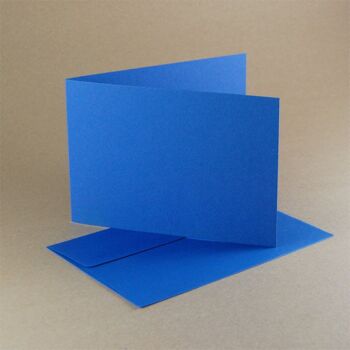 10 cartes pliantes bleues recyclées avec enveloppes B6 1