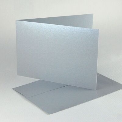 10 silver recycled folded cards with envelopes