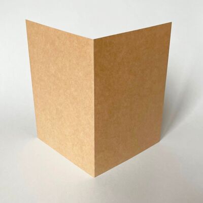 100 tarjetas plegables de cartón kraft marrón claro DIN A6