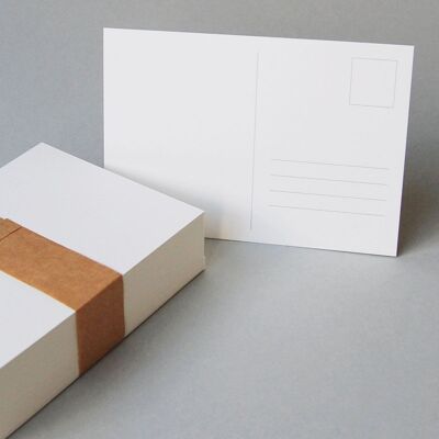 100 white recycled postcards DIN A6 with address field