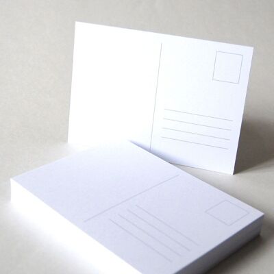 50 postales recicladas blancas DIN A6 con campo de dirección