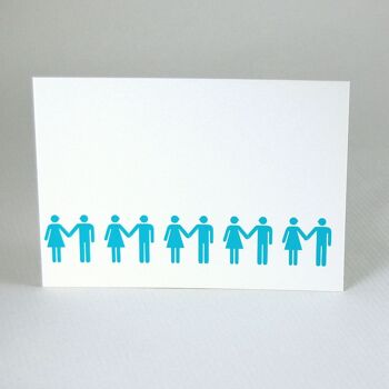 10 cartes postales avec enveloppes turquoise : femmes et hommes 2