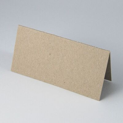 10 sandgraue Recycling-Tischkarten 5,2 x 10,5 cm