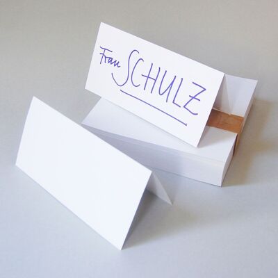 50 recycled white place cards 8.2 x 16.4 cm
