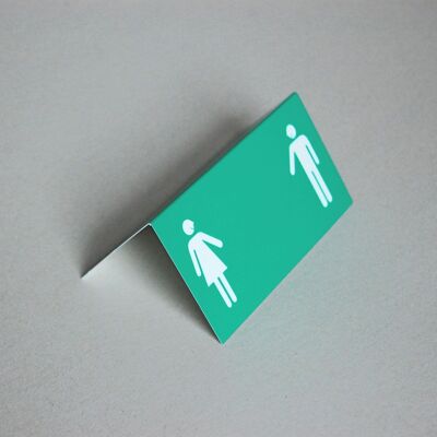 tarjeta de lugar verde: hombre y mujer