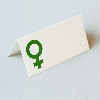 marque-place vert pour femme (symbole de Vénus)