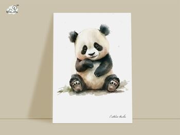 Décoration murale chambre bébé animal panda - Thème aquarel 1