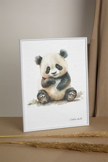 Décoration murale chambre bébé animal panda - Thème aquarel 2
