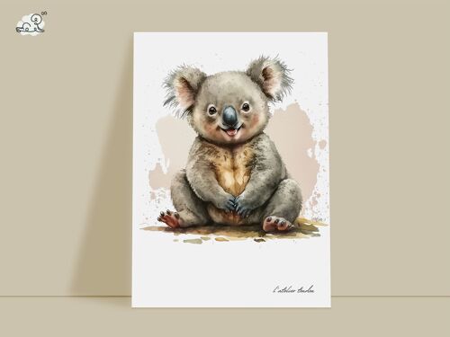 Décoration murale chambre bébé animal koala - Thème aquarel