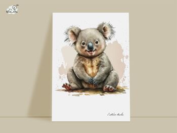 Décoration murale chambre bébé animal koala - Thème aquarel 1
