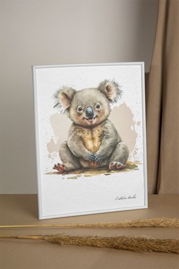 Décoration murale chambre bébé animal koala - Thème aquarel 2