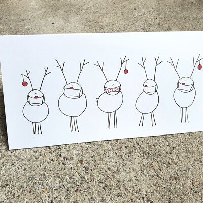 10 recycled Christmas cards: Rudolf and friends
