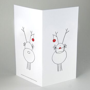 10 cartes de Noël recyclées rigolotes avec enveloppes : Rudolf avec un masque 2