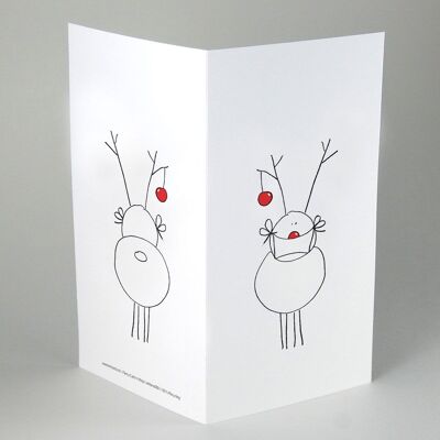10 witzige Recycling-Weihnachtskarten: Rudolf mit Maske