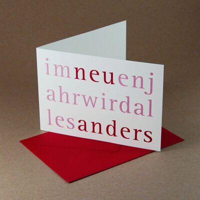 Everything will be different in the new year - New Year's card with a red envelope