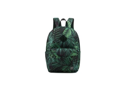 YLX Finch Backpack | Black & Green Leaves