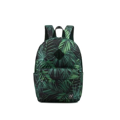 YLX Finch Backpack | Black & Green Leaves