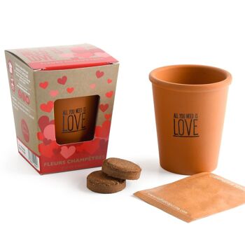 Kit message "All you need is love" - Fleurs champêtres 3