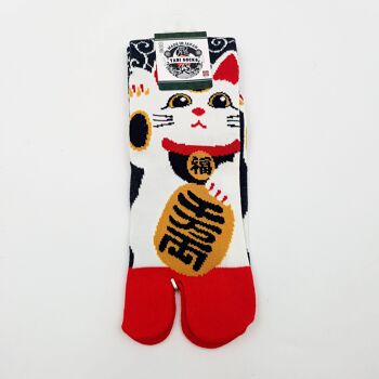 Chaussettes Japonaises Tabi en Coton - Motif Manekineko taille 40-45 7