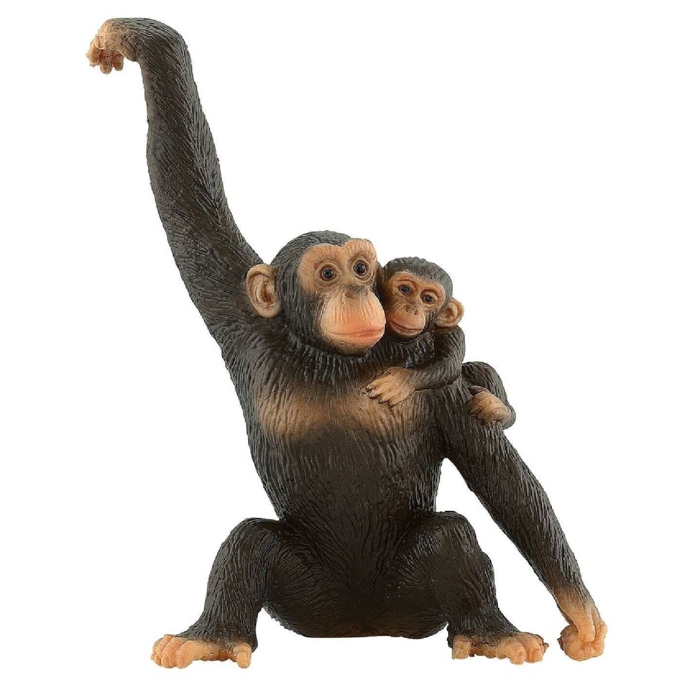 Figura de chimpancé con bebé.